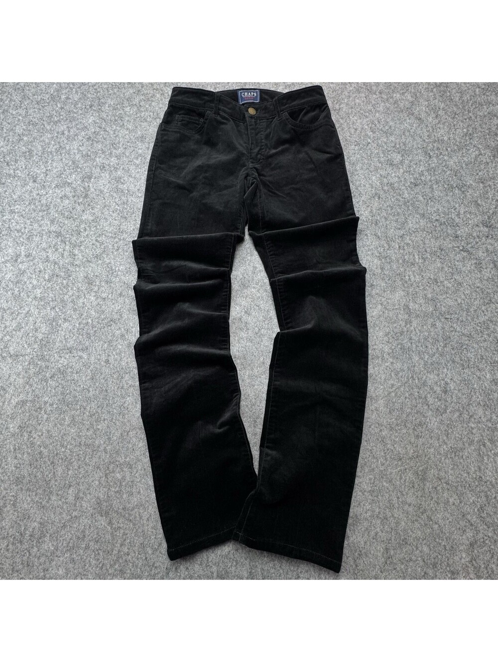 Ralph Lauren Chaps Khakis Pants Womens 2 Black Corduroy Straight Leg Stretch